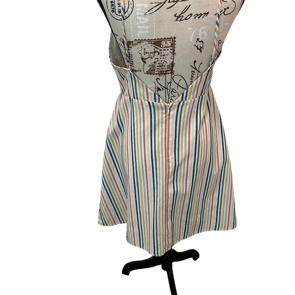 Altar'd State‎ Women's Knee Length Dress Multicolor Striped Bow M Beach Summer - Picture 5 of 13